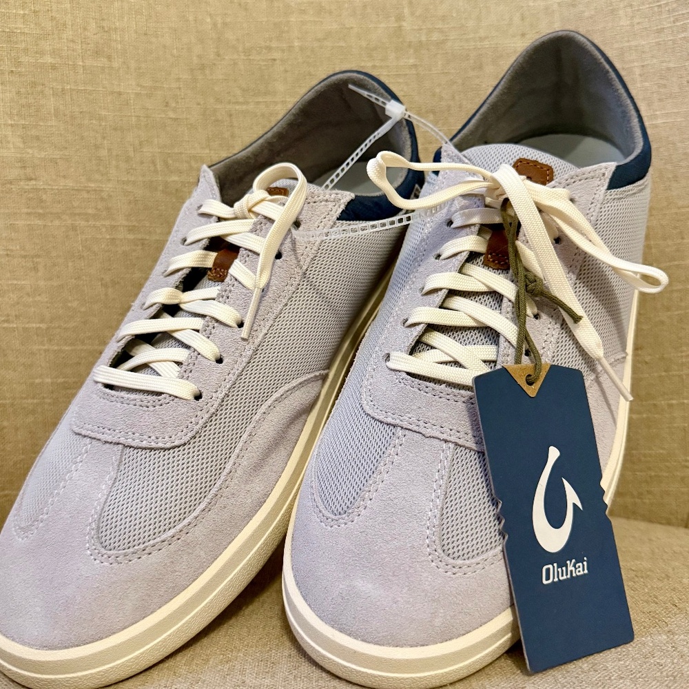 NEW w tags! Men's OluKai Punini Sneakers 8.5 collapsable heel. Vapor/Trench blue
